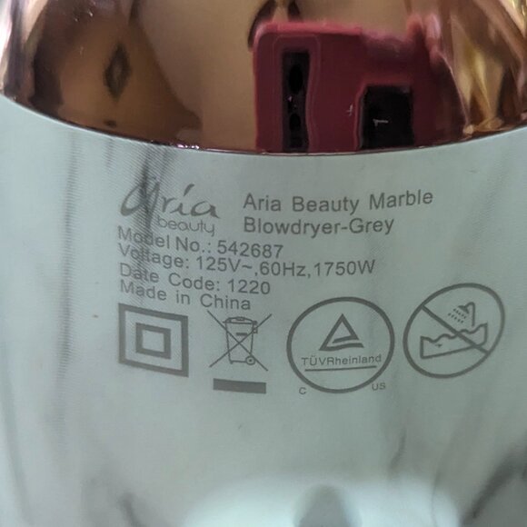 Aria Beauty Grey Marble Blow Dryer - Picture 4 of 16